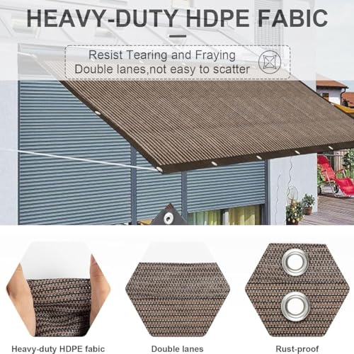 Filet d'ombrage extérieur 4x7m bâche marron avec œillets - 4