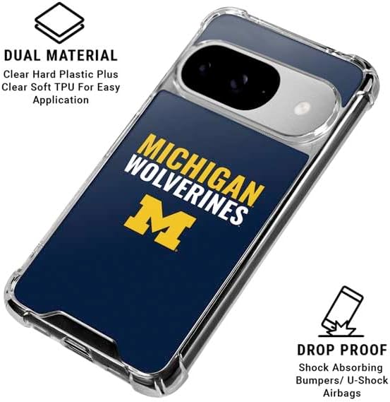 Skinit Clear Phone Case Compatible with Google Pixel 10 - Officially Licensed University of Michigan Wolverines M Design