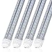 T8 T10 T12 LED Light Tube ,8ft 65W R17d (Replacement for F96T12/CW/HO 150W),Dual V-Shape 8Ft Tube Light, 6000-6500K Clear Lens,Dual-Ended Power,Pack of 10