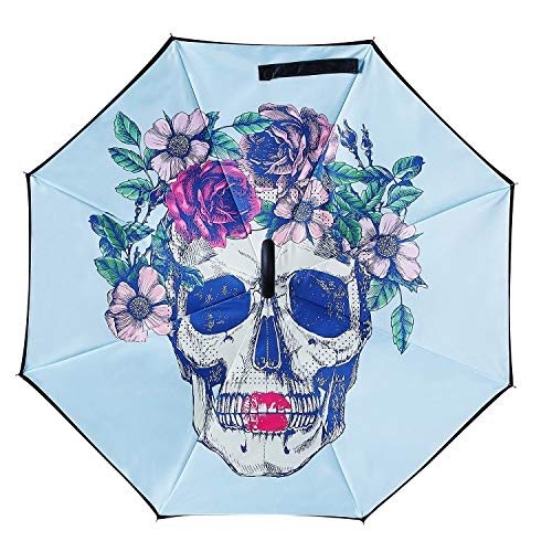 image for Owen Kyne Windproof Double Layer Folding Inverted Umbrella, Self Stand