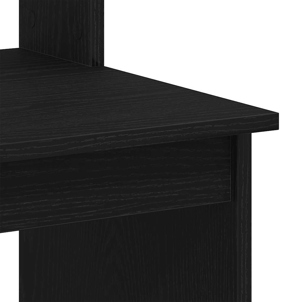 vidaXL Scrivania con Mensole Rovere Nero 102x45x148 cm in Truciolato