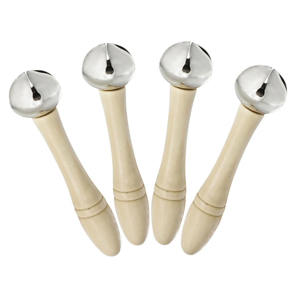 Yardwe 4pcs Hand Bells with Handles Musical Rhythm Instrument for Beginners for Dance Parties and Music Education Exceptional Sound and Easy to Learn