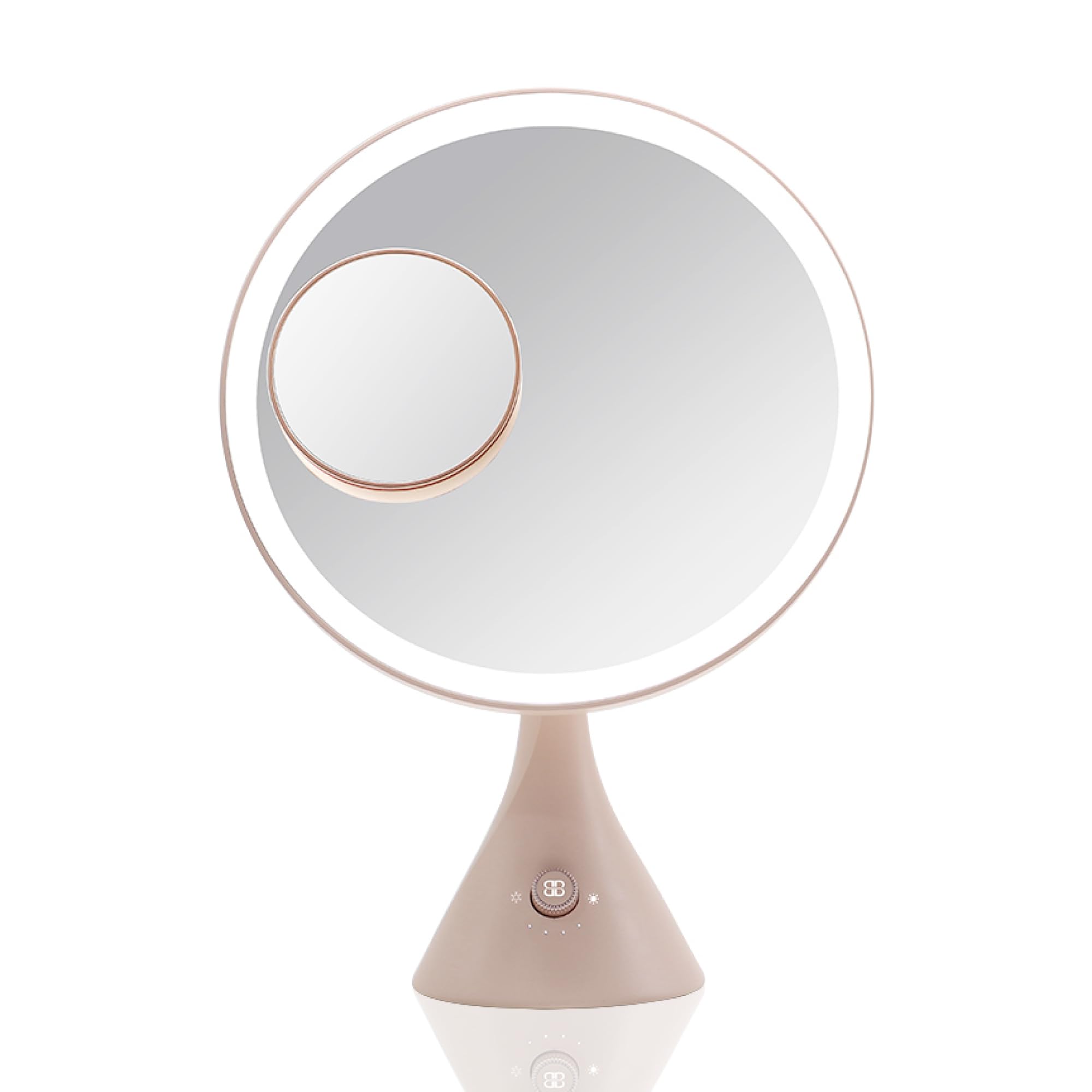 Beautifect Glow Nude Kosmetikspiegel mit Lichtern und Vergrößerungsspiegel, 3 Farbumgebungen und fortschrittlicher CRI 95+ Technologie für tägliches Make-up und Hautpflege