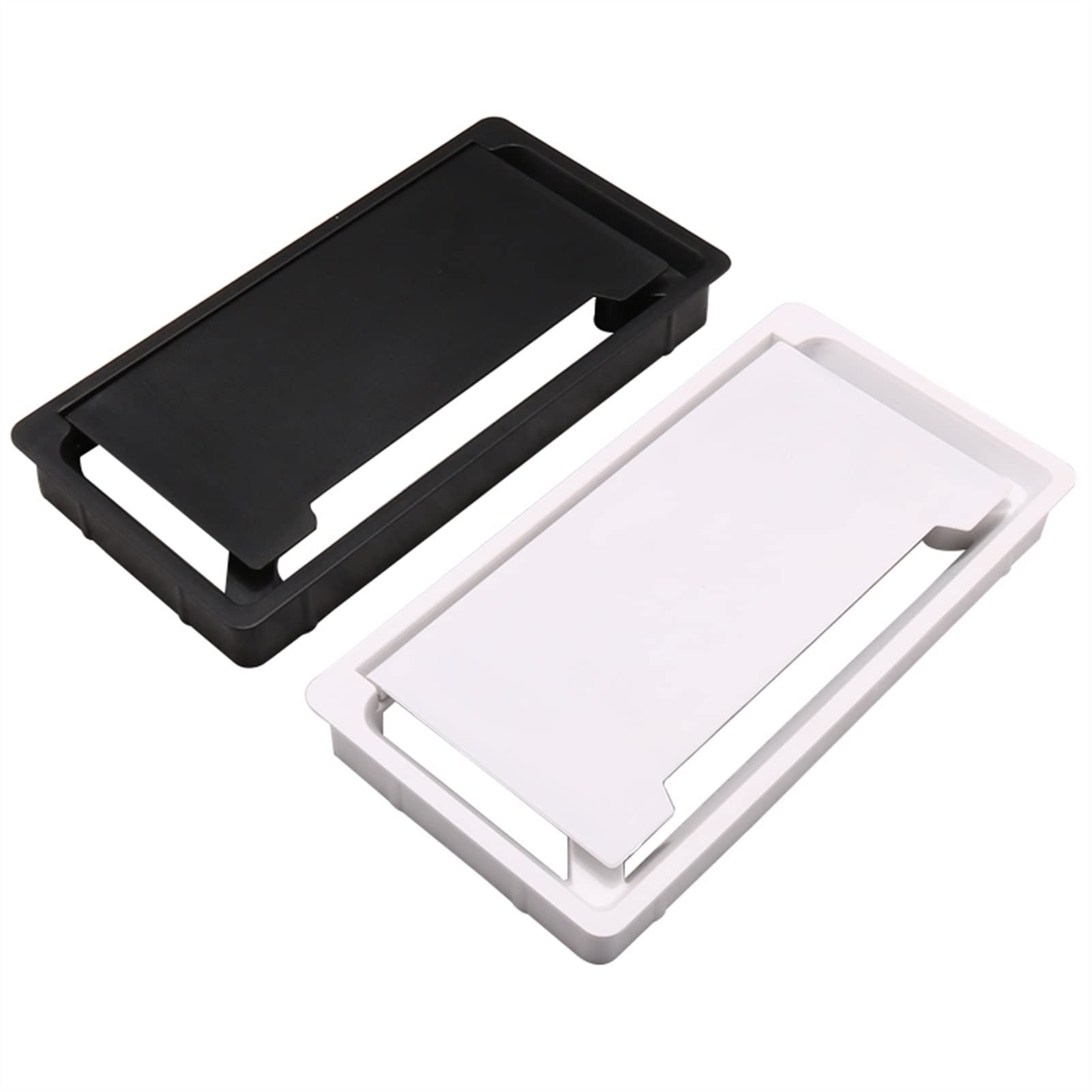 Passacavo per scrivania, Copriforo for cavi in ABS Base rettangolare Uscita cavi for tavolo Scrivania for computer Passacavo Protezione for cavi Organizzatore(Silver)