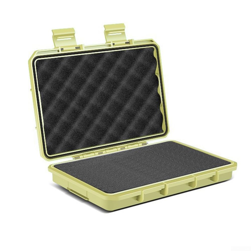 Airtight Waterproof Tool Box with Shockproof Pre-Cut Foam, Lockable ABS Sealed Safety Case for Hardware Tools, Cameras, Lenses, Instruments, Aviation, Outdoor Photography, Field Investigation(Yellow)