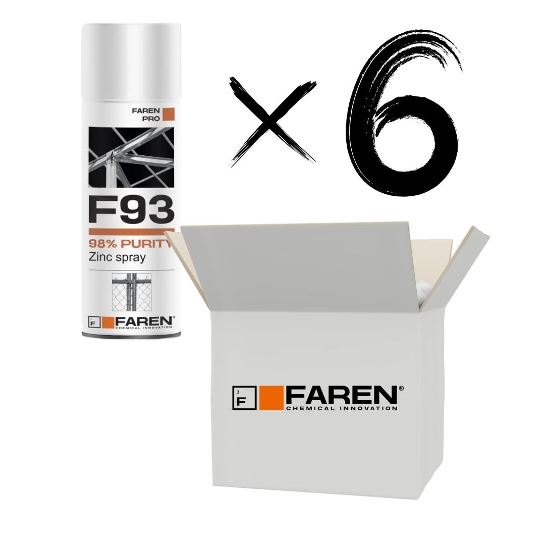 FAREN F93 Zinkspray Reinheit 98%, Kaltverzinkung, Korrosionsschutz, Rostschutz, verleiht einen hellen hellen Farbton, besonders geeignet für die Ausbesserung von geschweißten und oxidierten Teilen,