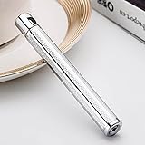 Navpeak Long Strip Refillable Butane Gas Cigarette Lighter Wheel Fire Starter for Men&Women (Silver)