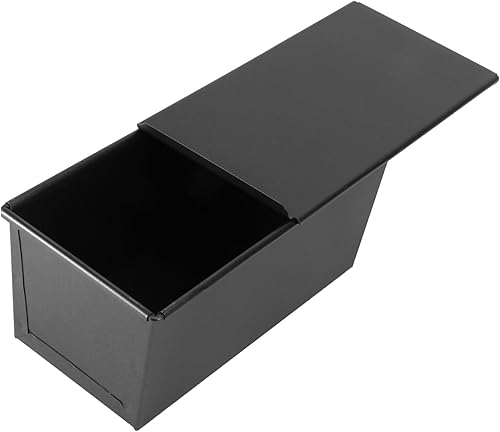 Miniatura 2 de Hemoton Molde para hornear antiadherente negro, molde rectangular con tapa de 15.87 oz, 2 unidades