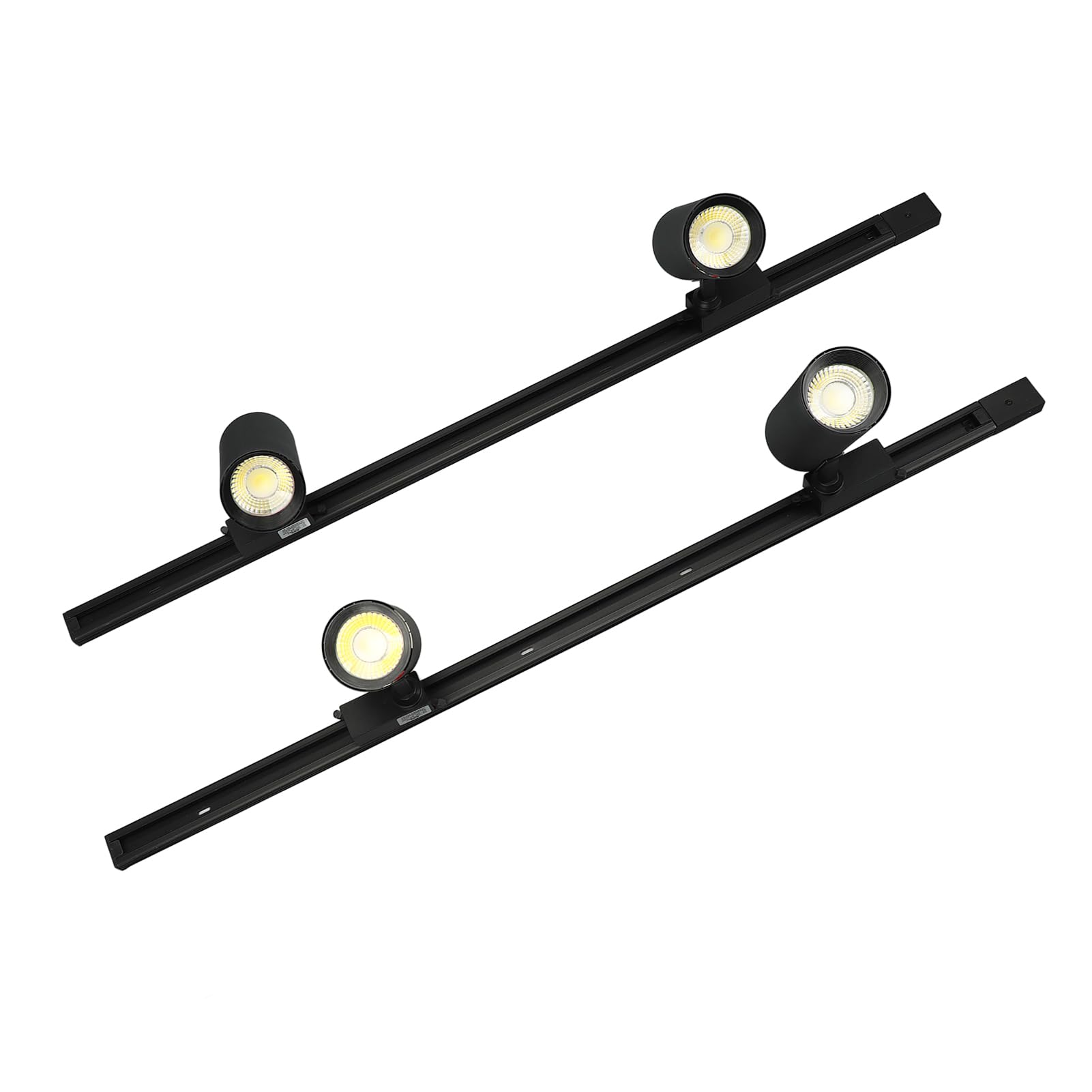 Kit d'éclairage sur rail Coque noire 85 V-265 V LED large tension 30 W 4 lumières 6000 K Angle blanc réglable Spot sur rail COB pour salle d'exposition