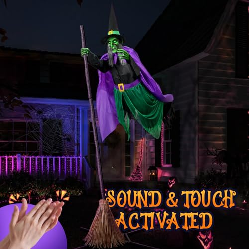 Zesua 12 Ft Animated Hovering Witch Animatronics Prop ZS010 の商品画像 4