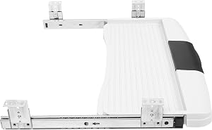 Happyyami Desk Keyboard Tray Drawer Space Saving Keyboard Organizer with Reinforced Slide Rails