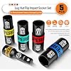 1/2 Drive Lug Nut Impact Socket Set, 5 Pcs Impact Sockets, Flip Socket Set, Thin Wall Nut Sockets with 3 Extension Bar, Remove Bloated Warped, Damaged Lug Nuts