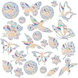 72 Stück Prisma Fensteraufkleber Wiederverwendbar Rückstandsfrei Fensteraufkleber Vogelschutz Fenster Suncatcher Sticker Mit Kolibri Und Blumenmotiven Fensterbilder Vogelschutz Aufkleber Für Fenster
