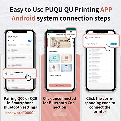 Puqu Label Maker | Portable Bluetooth Thermal Label Printer Q00 With Rechargeable Battery, Apply To Clothing, Jewelry, Retail, Mailing, Barcode And More, Compatible For Android & Ios System #TOP5