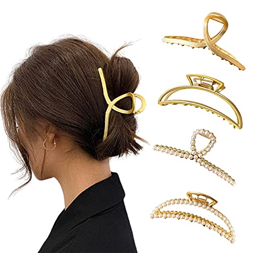 Yonphy 4 Stück Groß Haarklammer Metall Haar Klaue Clips Rutschfest Haarspangen Haargreifer zum Fixieren des Haares Für damen Mädchen Cover