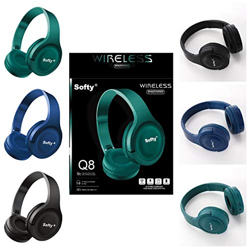 Image of SOFTY Q8 ON-Ear Wireless Bluetooth Headphone with MIC (TF Memory Card Slot, FM, AUX, MIC) - Black
