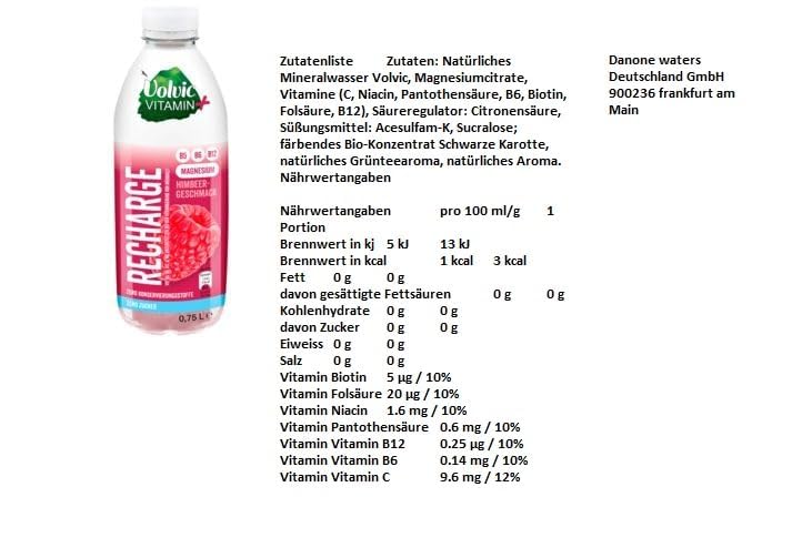 18 Flaschen Volvic Vitamin + 6 x Active Peach / 6 x Awake Zitrone, 6 x Recharge Himbber (18 x 750ml) inc. EINWEG Pfand PET Flasche + Space Keks a 45g von Onlineshop Bormann