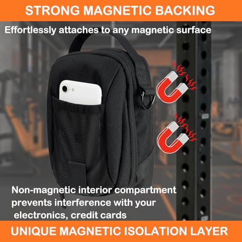 Magnetic Gym Bag With Adjustable Shoulder Strap Pad - 900D Nylon Crossbody Sling Bag For Men & Women, Magnetic Gym Accessories, Small Gym Bag (Compact Design For Hiking/Travel)2