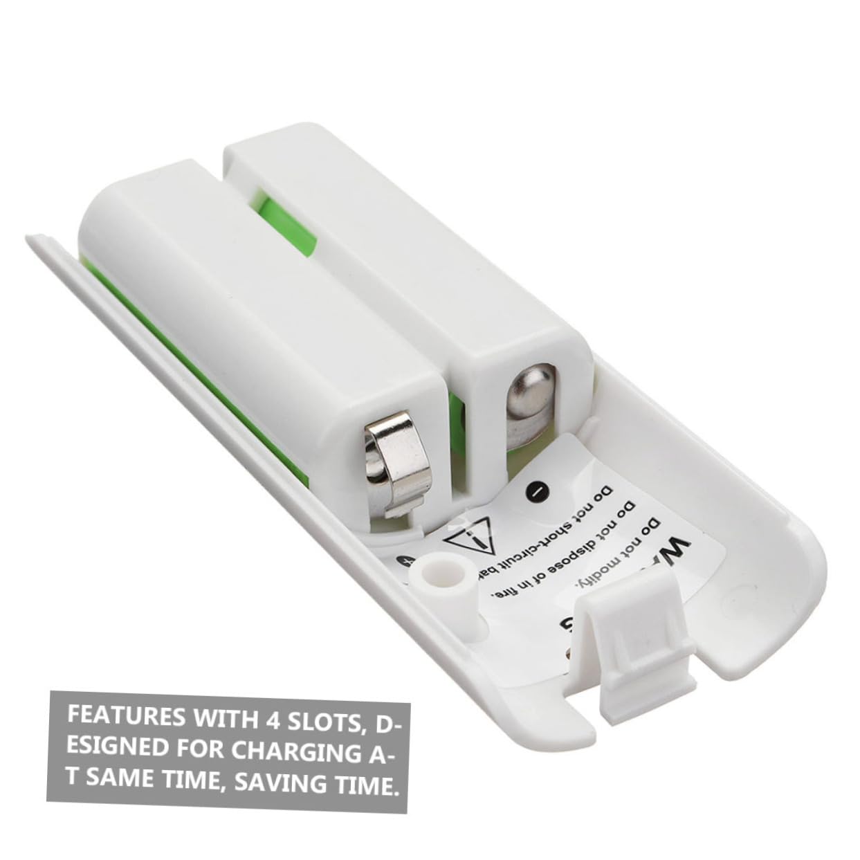 Caricabatterie USB per Batterie a 4 Slot Bianco in Plastica | Interfaccia Usb, Ricarica Simultanea di Unità, Adattatore Batterie per Batterie Ricaricabili