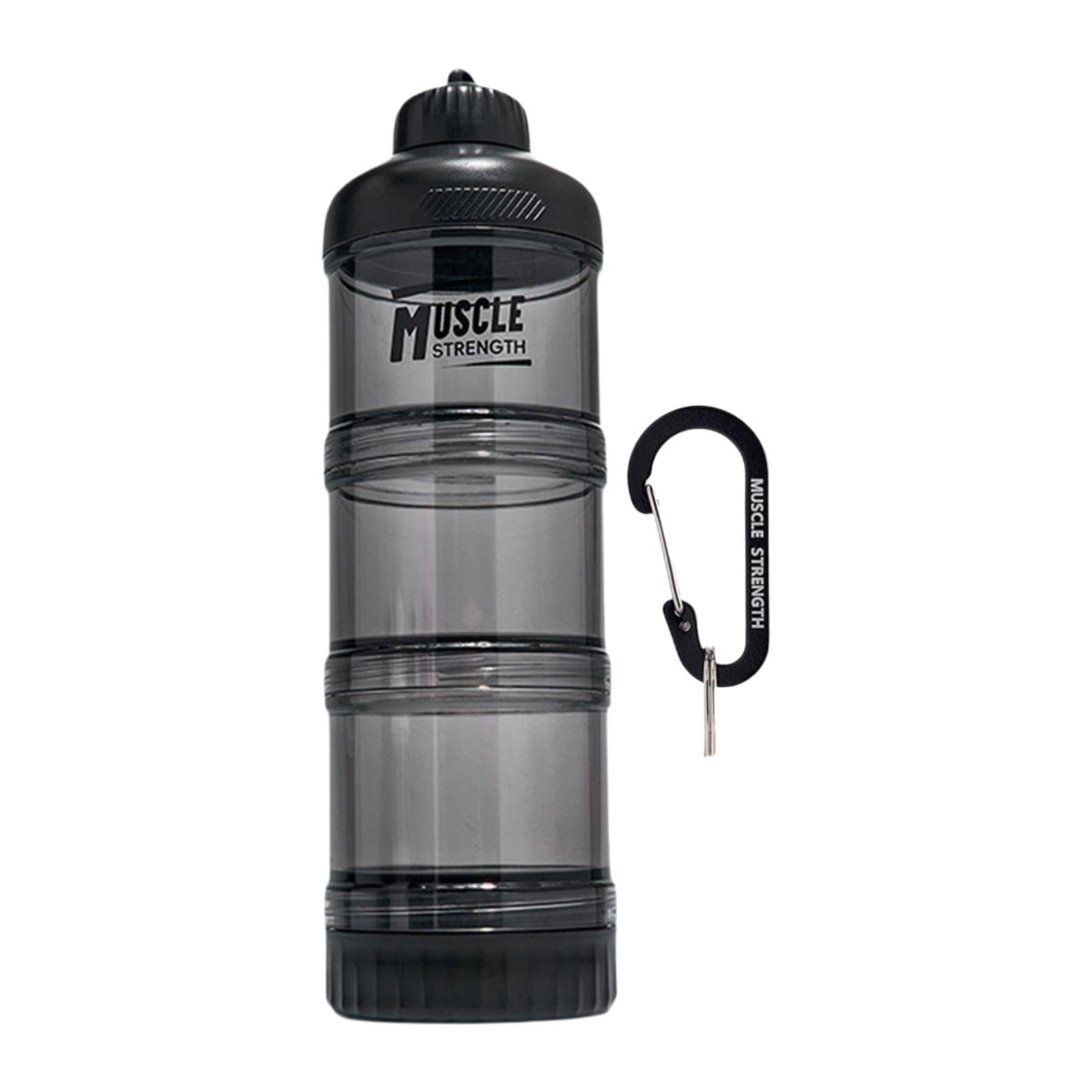 Protein Powder Travel Container with Top Cap for Home Exercise Office Black-picture-28