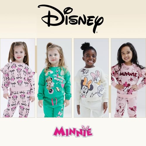 Image of Disney Minnie Mouse Girls' 2-Piece Fleece Sweatshirt and Pants Set for Baby & Kids