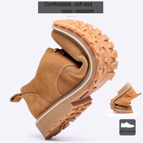 Men's Suede Platform Dress Oxfords Classic Comfor Round Toe Low Block Heel Lug Sole Business Lace Up Derby Non-Slip Casual Work Shoes4