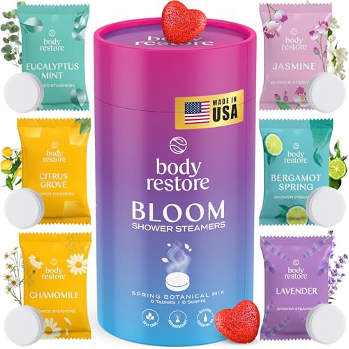 Body Restore Shower Steamers Aromatherapy 6 Pack – Valentines Day Gifts for Her and Him, Birthday...