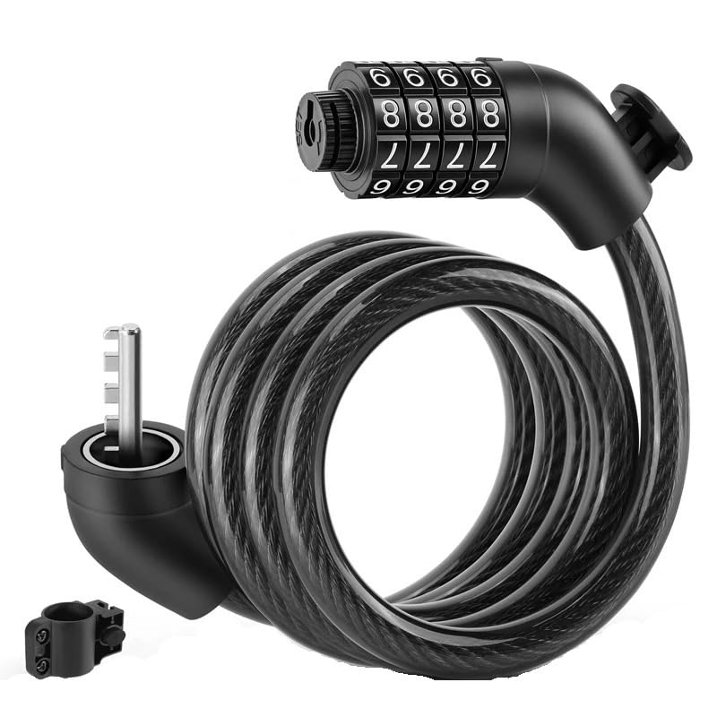 Cadenas Velo Câble antivol à combinaison 4 chiffres for vélo, fil d'acier épais
