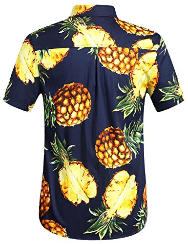 SSLR Mens Button Up Shirts Cotton Short Sleeve Hawaiian Shirts for Men2