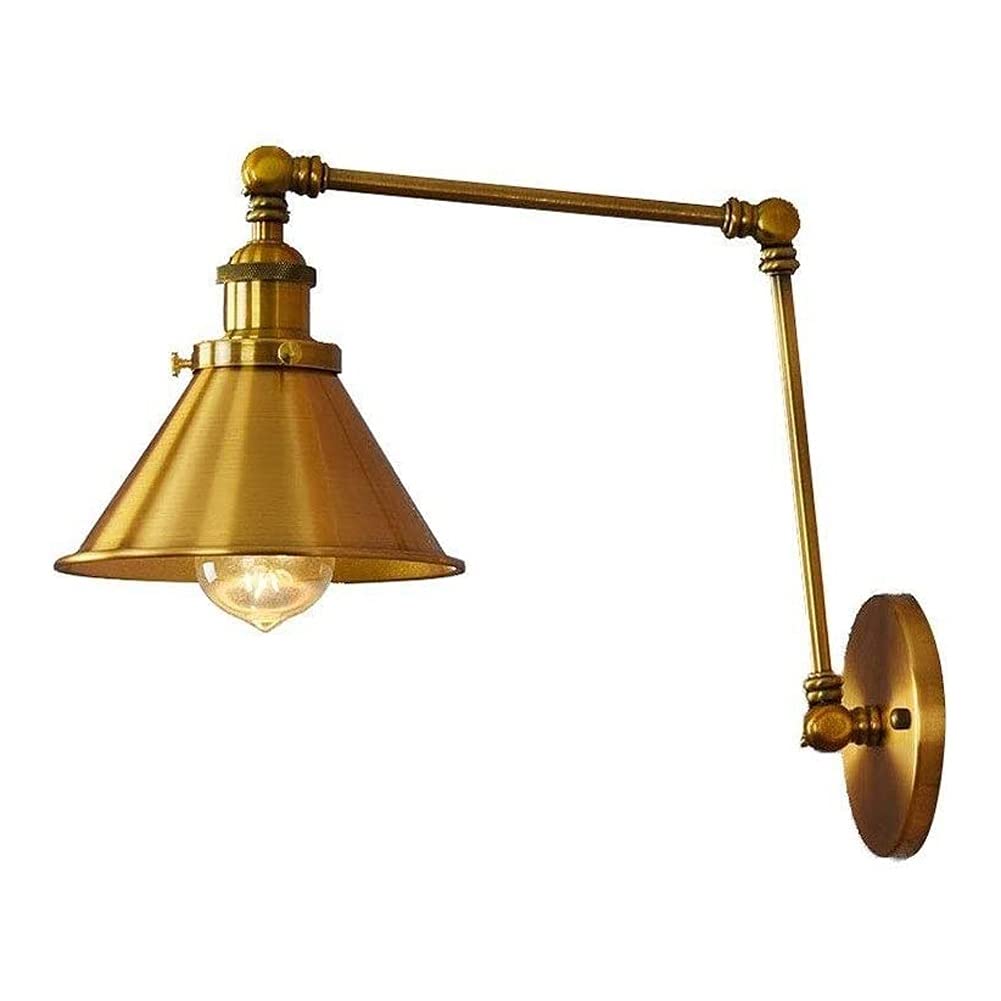 HPTHLY Wall Mounted Light Ndividual Creative Wall Light Fixture Retro Adjustable Double Section Long Arm Wall Mount Lamp Swing Arm Metal Loft Wall Sconce Use