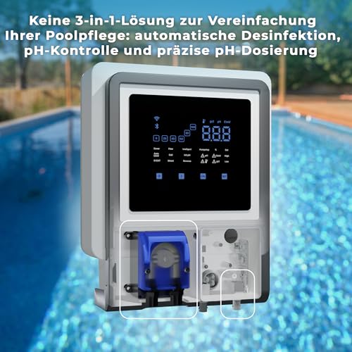 Gre SWGA100 - Angeschlossene Salzelektrolyse, All-in-one mit PH-Controller, für Pools bis zu 100 m3
