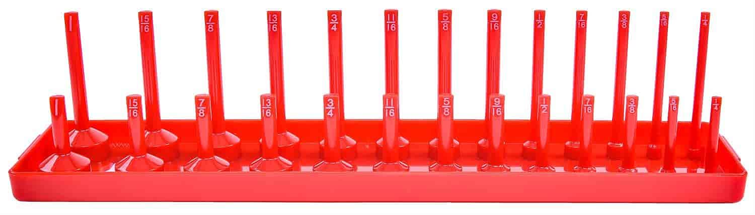 JEGS 85072 Socket Organizer 3/8 in. Drive SAE Sizing 1/4 in. - 1 in. Fitment Hol