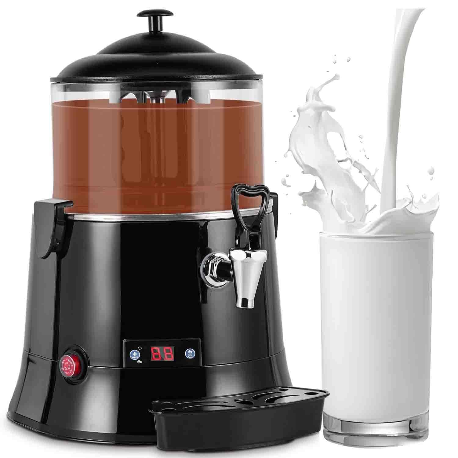 UORDBY Commercial Hot Chocolate Dispenser Machine 5L/10L, Electric Hot Beverage Maker, 30~90℃ Temp Control, 400W Hot Drink Warmer for Chocolate Coffee Milk Tea Juice Black-5L