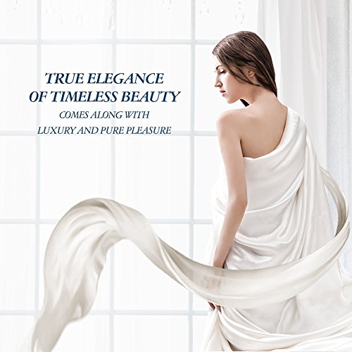 Thxsilk Silk Duvet Cover Set 4 Piece, 22 Momme Silk Sheets, Luxury Bedding Sets - Ultra Soft, Machine Washable, Durable - 100% Top Grade Mulberry Silk - King Size, White #TOP5