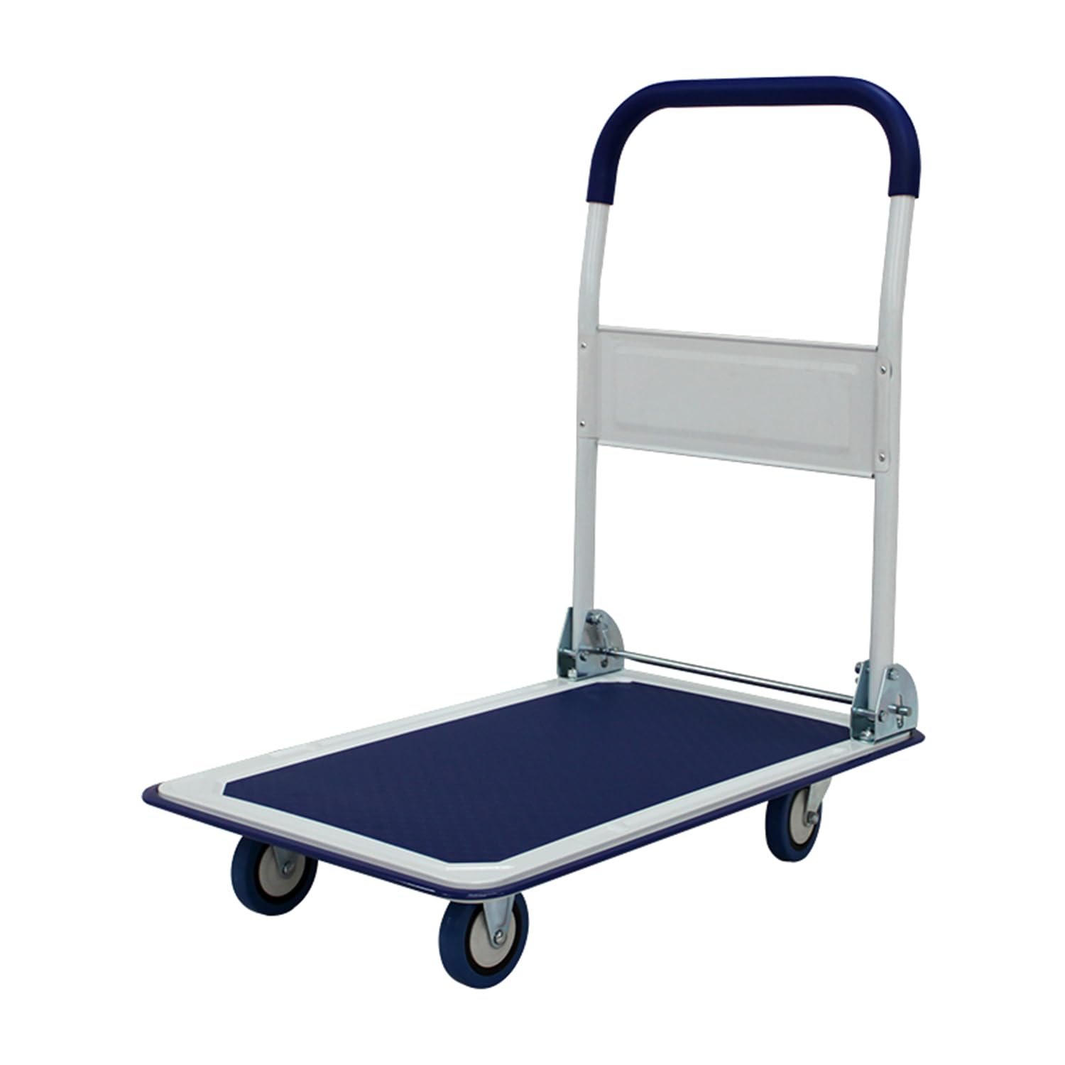 Heavy-Duty Foldable Platform Hand Truck - 660 lbs Load Capacity, 4 Rubber Wheels for Easy Transport (Blue)
