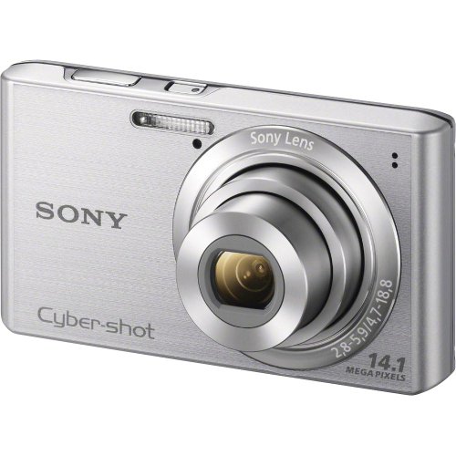 Image of Sony Cyber-Shot DSC-W610 14.1MP Point-and-Shoot Digital Camera (Silver) with Camera Case