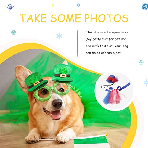 Disfraz para perro Independence Day con tutu y gorro miniatura 2