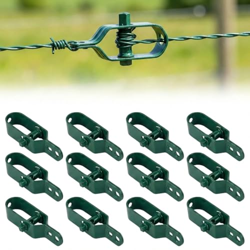 Vigormat Tendeur Grillage et Fil de Tension - Tendeurs de Clôture Robustes en Métal Plastifié 10 x 2,5 cm pour Jardin, Support de Fil À Linge, Câble Acier...