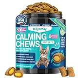 Woyamay Cat Calming Treats, 500 Crunchy & Creamy Calming Chews for Cats, Natural Calming Cat Treats to Manage Stress & Anxiety, Tasty Calm Chews Supplement, Chicken Flavor