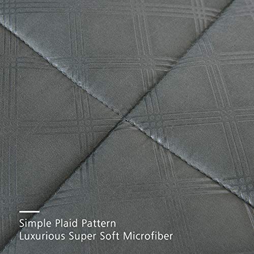 Jml Cal King Comforter Set, 10 Piece Microfiber Bedding Comforter Sets With Shams - 430 Gsm Heavyweight, Luxury Solid Color Quilted Embroidered Pattern, Perfect For Bed Room Or Guest Room. Grey #TOP3