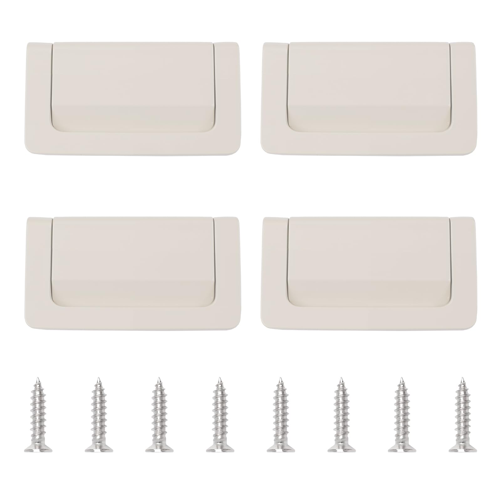 MOROBOR 4 Pack Doors Drawer Handle Flush Ring Hidden Pull Handles, Aluminium Alloy Cabinet Drawer Pull Handle for Cabinets, Closets, Drawers/Cashmere Grey