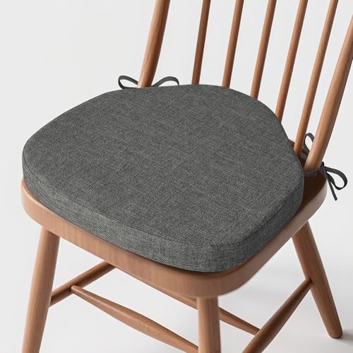 MineCozy Windsor Chair Cushions for Dining Chairs 1 Pack Non Slip Kitchen Seat Cushion with Ties and Washable Covers Indoor Comfortable Seat Pad with Thick Foam 16.5