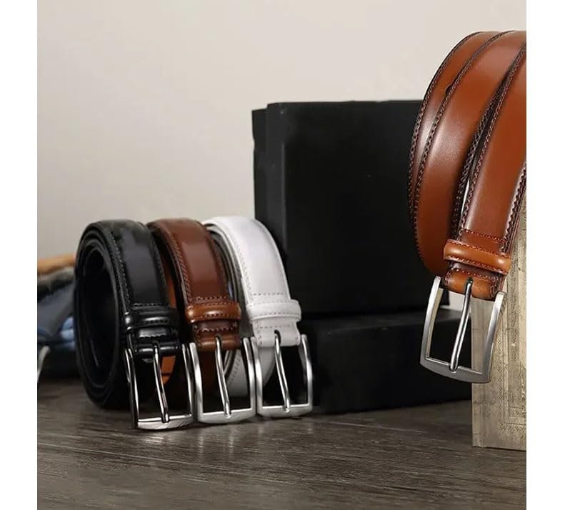 Men's Classic Pin Buckle Genuine Leather Belt Male Strap Business Dress Belts4