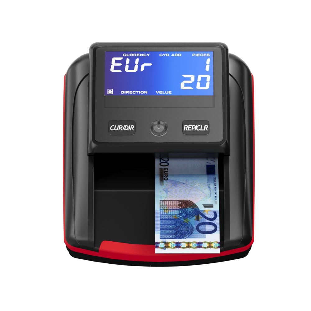 Detector de billetes falsos Euro automático con batería recargable
