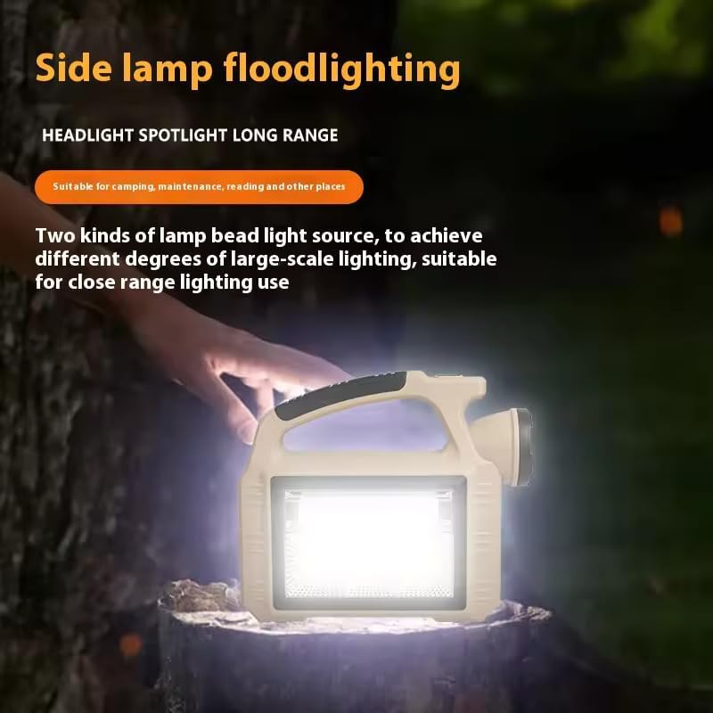 AMPLIN Rechargeable Solar Lantern, USB Charging - Portable LED/COB Flashlight for Camping and Outdoor Activities, Solar Spotlight with COB Work Light, Perfect for Camping, Emergency and Hiking 3