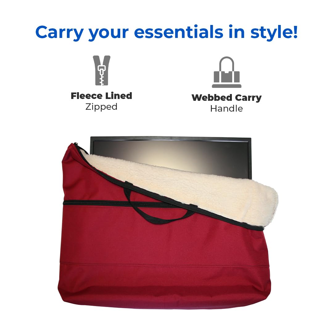 Digital Tec Fleece lined 24 inch LED TV Caravan Camping Storage & Carrying Bag Case in Red, 24 inches - Image 4