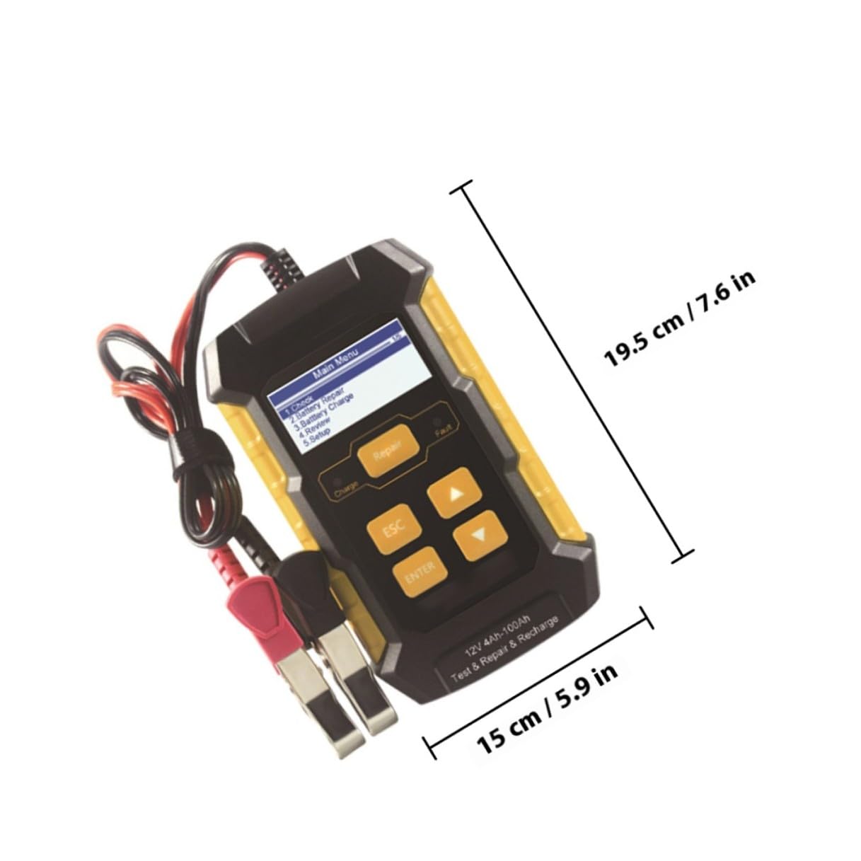 Kfz Batterietester 12v Gelb aus Abs mit Kupferkontakten