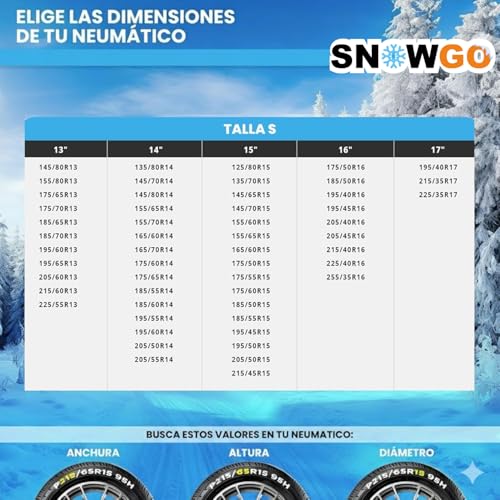 Cadenas Textiles para Nieve SNOWGO para Escapadas Invernales y 4x4 2