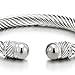 COOLSTEELANDBEYOND Adjustable Elastic Stainless Steel Cuff Bangle Bracelet for Men Women