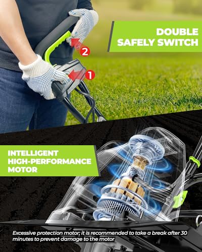 18-Inch 13.5 Amp Tiller/Cultivator with 6 Steel Tines, 3-Adjustable Wheels, Foldable Handle, 8'' Tilling Depth Electric Corded Tillers, Electric Garden Rototiller for Garden Lawn Soil Digging